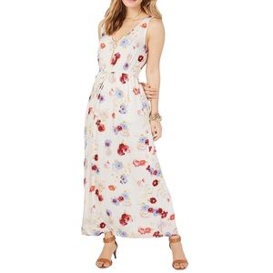 Lucky Brand Floral V-neck Maxi Dress Size Medium